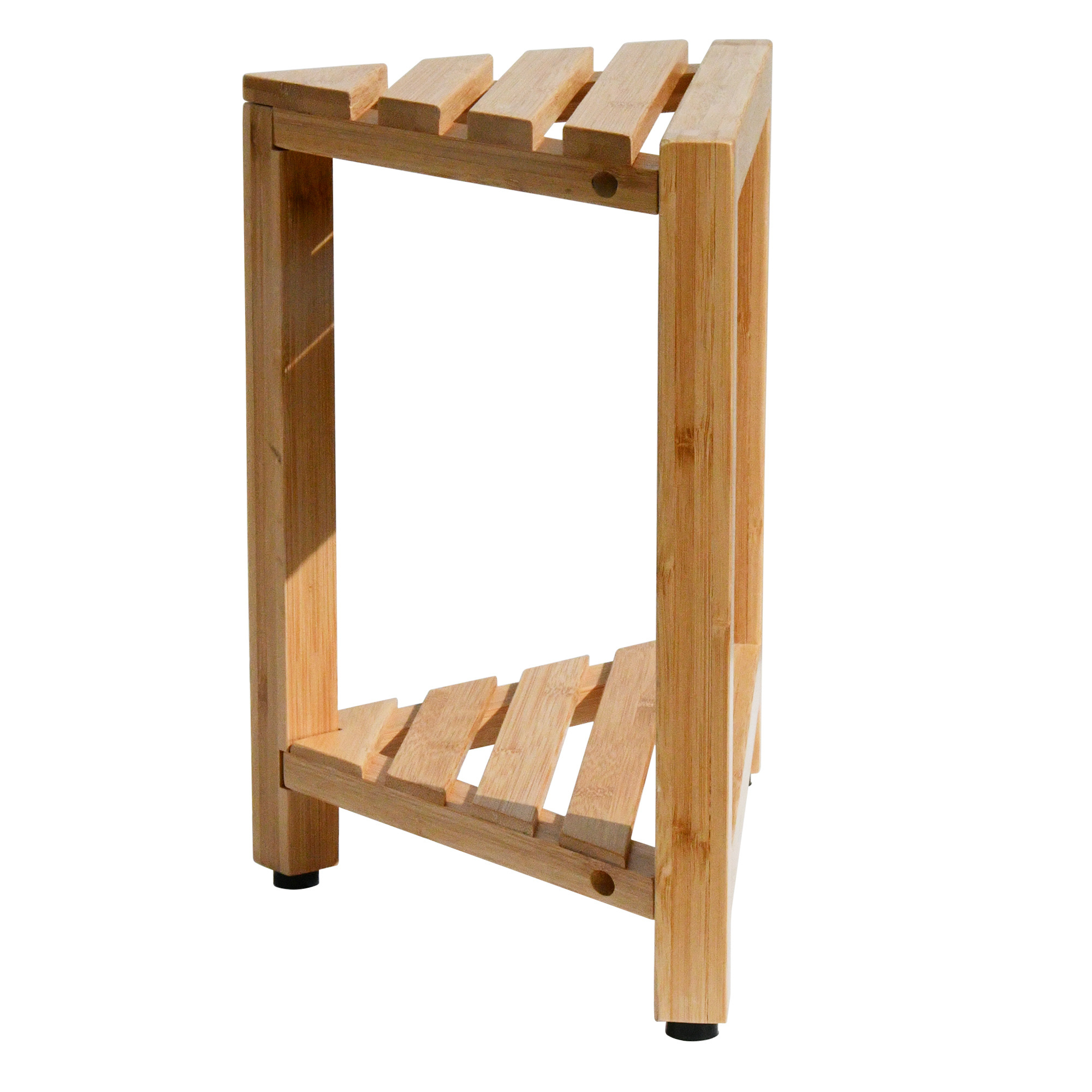 Bamboo Wood Luxury Corner Beautiful Teak Shower Stool And Foot Rest for Shaving Legs