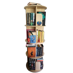 Rotating Bookshelf Tower 360 Display Spinning Bookshelf 4 Tier Revolving Bookcase for Kids&Adults Rotating Bookcase