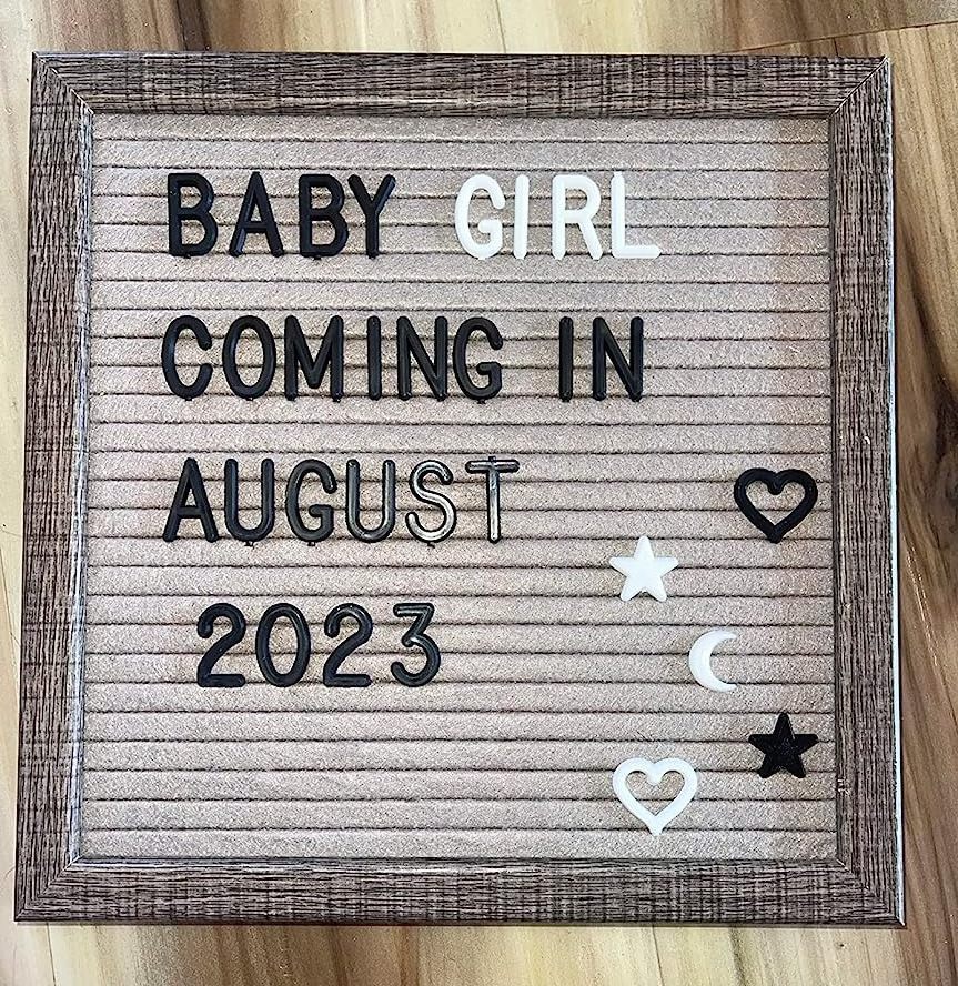 Felt Letter Board Sign with Cut Letters Wood Message Board stand Baby Announcement Sign Back to School Felt Board