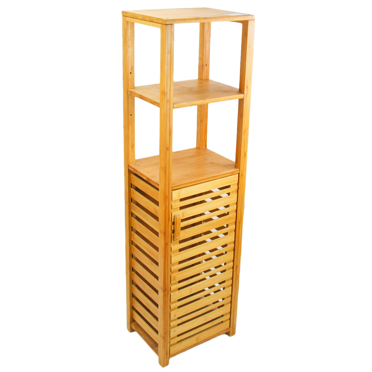 5 Tier Natural Bamboo Floor Cabinet Bathroom Tower Storage Shelf Multifunctional Display Rack