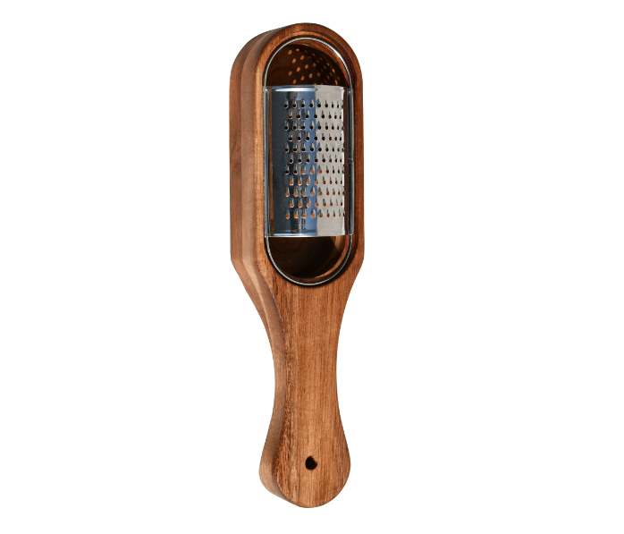 Youlike Handmade Wooden Cheese Grater With Handle, Acacia Wood Rustic Cheese Shredder with Storage for Kitchen