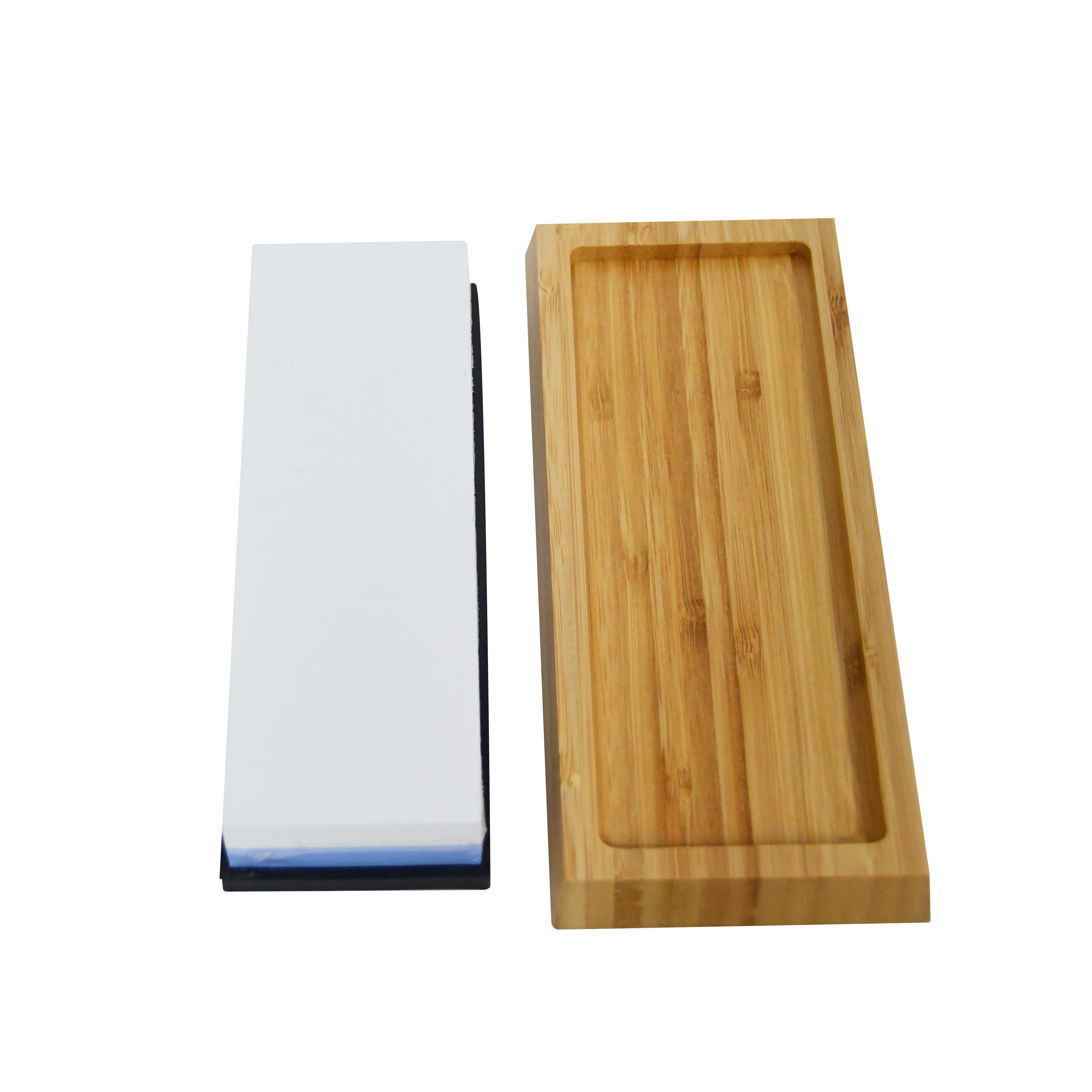 Whetstone Knife Sharpener Stone 2 Side Grit 1000/6000 Waterstone with Bamboo Base