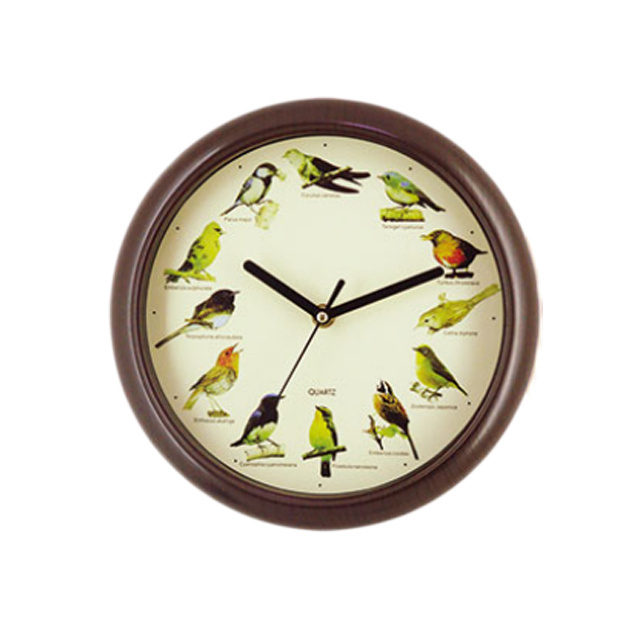 Cheap wholesale kids room birds singing silent work living room bedroom plastic wall clock