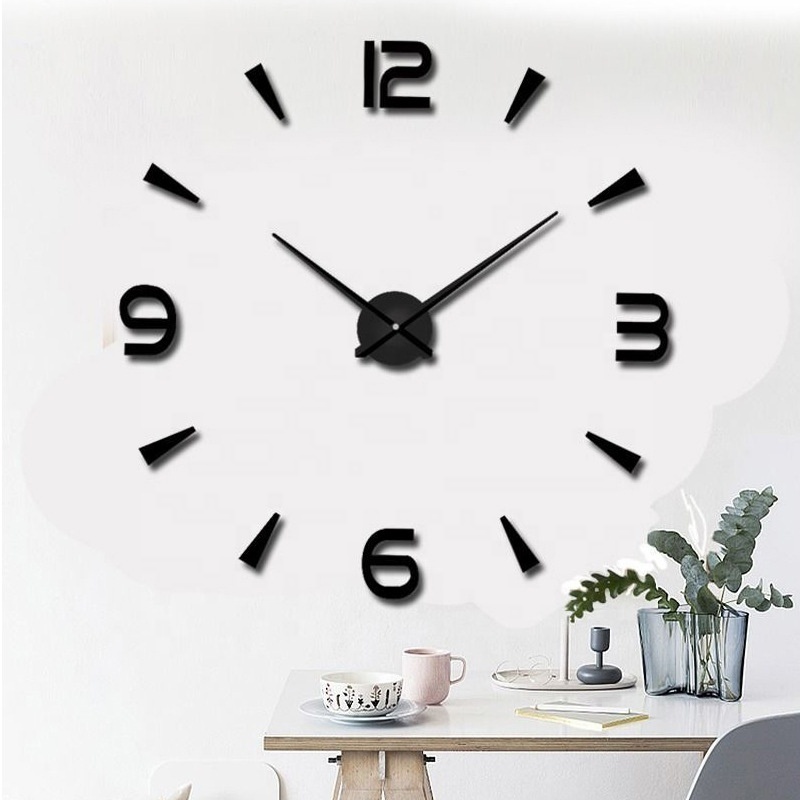 Acrylic 3D decorative wall stickers DIY clock bedroom living room mirror silent wall clock