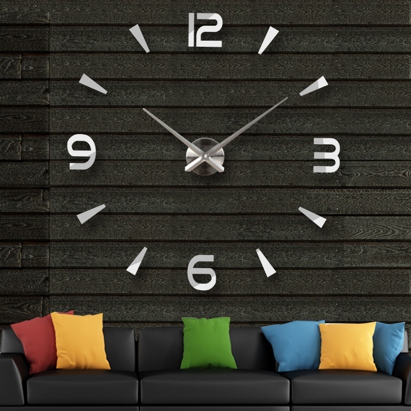 Acrylic 3D decorative wall stickers DIY clock bedroom living room mirror silent wall clock