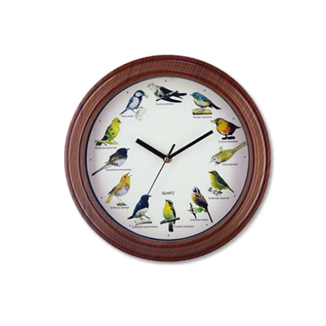 Cheap wholesale kids room birds singing silent work living room bedroom plastic wall clock