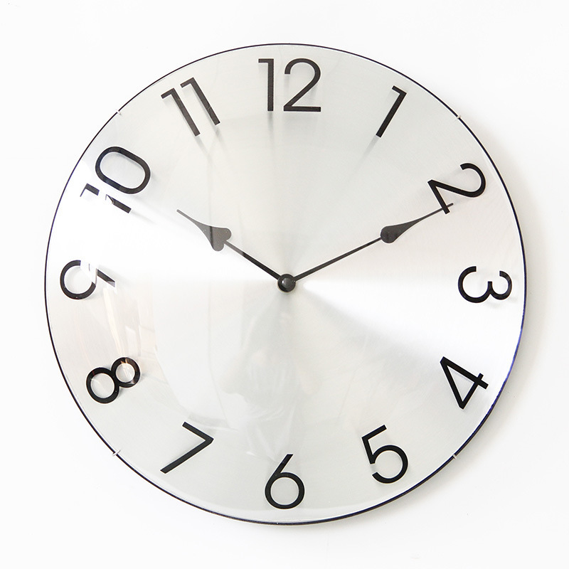 Simple wall clocks aluminum dial Convex glass Battery Operated easy to read for home decor