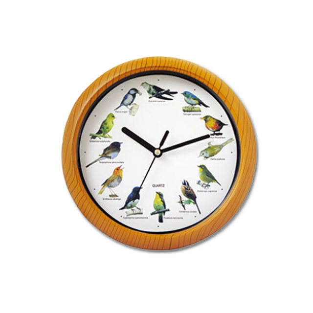 Cheap wholesale kids room birds singing silent work living room bedroom plastic wall clock