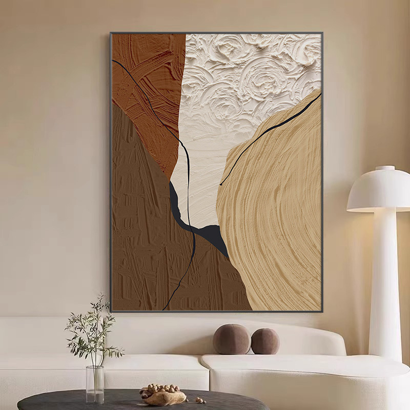 Handpainted Abstract Modern Thick Texture Canvas Wall Art 3D Line Handmade Artwork Oil Painting Home Decor office hotel