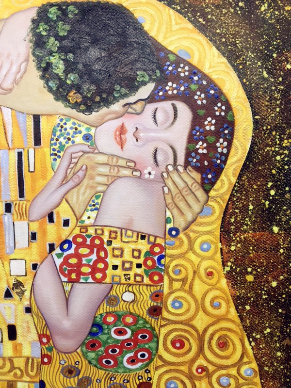 Gustav klimt picture famous artwork cop y handpainted oil canvas painting stock tree of life the kiss wall art gold foil