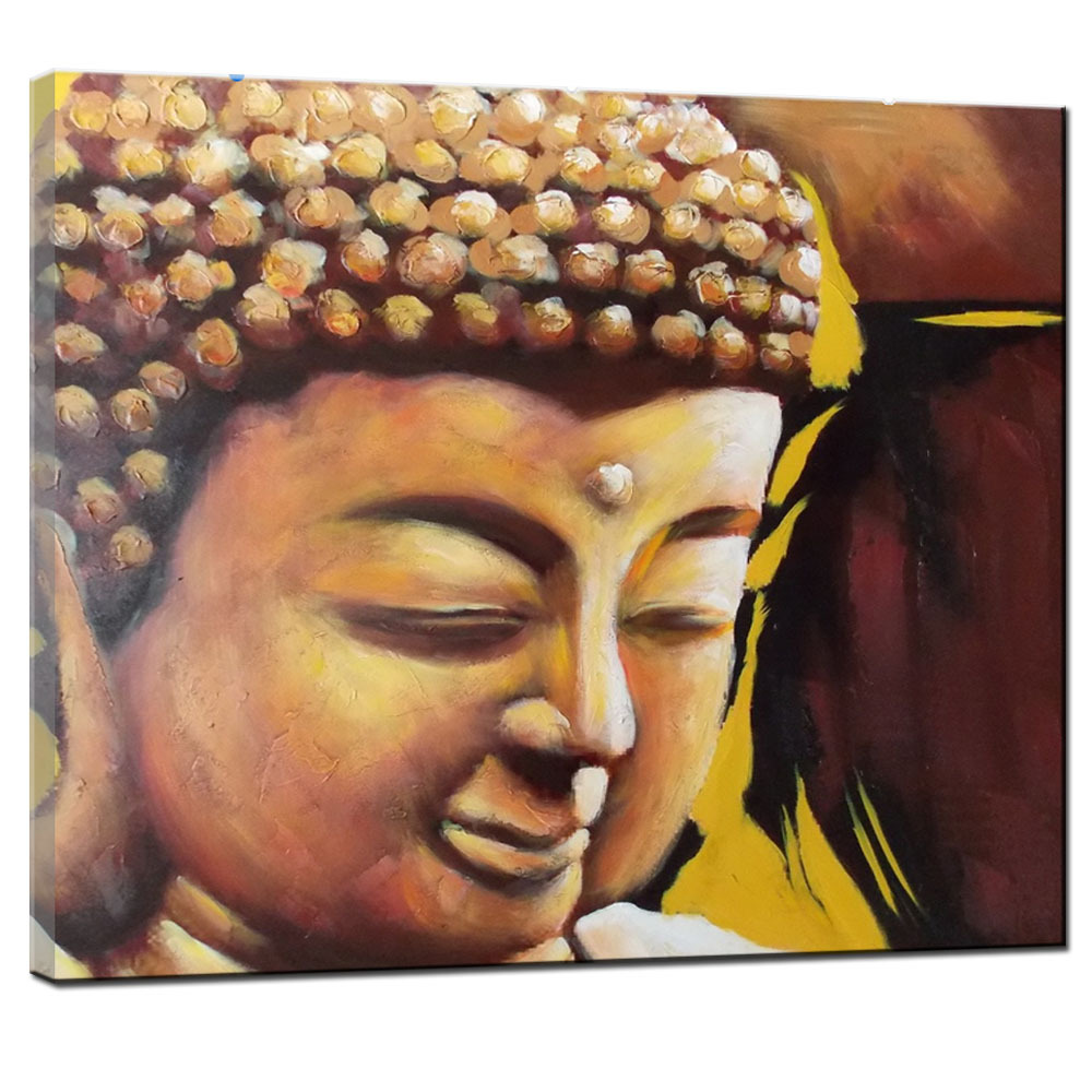 Buddhism Big Size Abstract Buddha Face Painting Wall Art Canvas Pictures For Living Room Cuadros Home Deco Religious Art