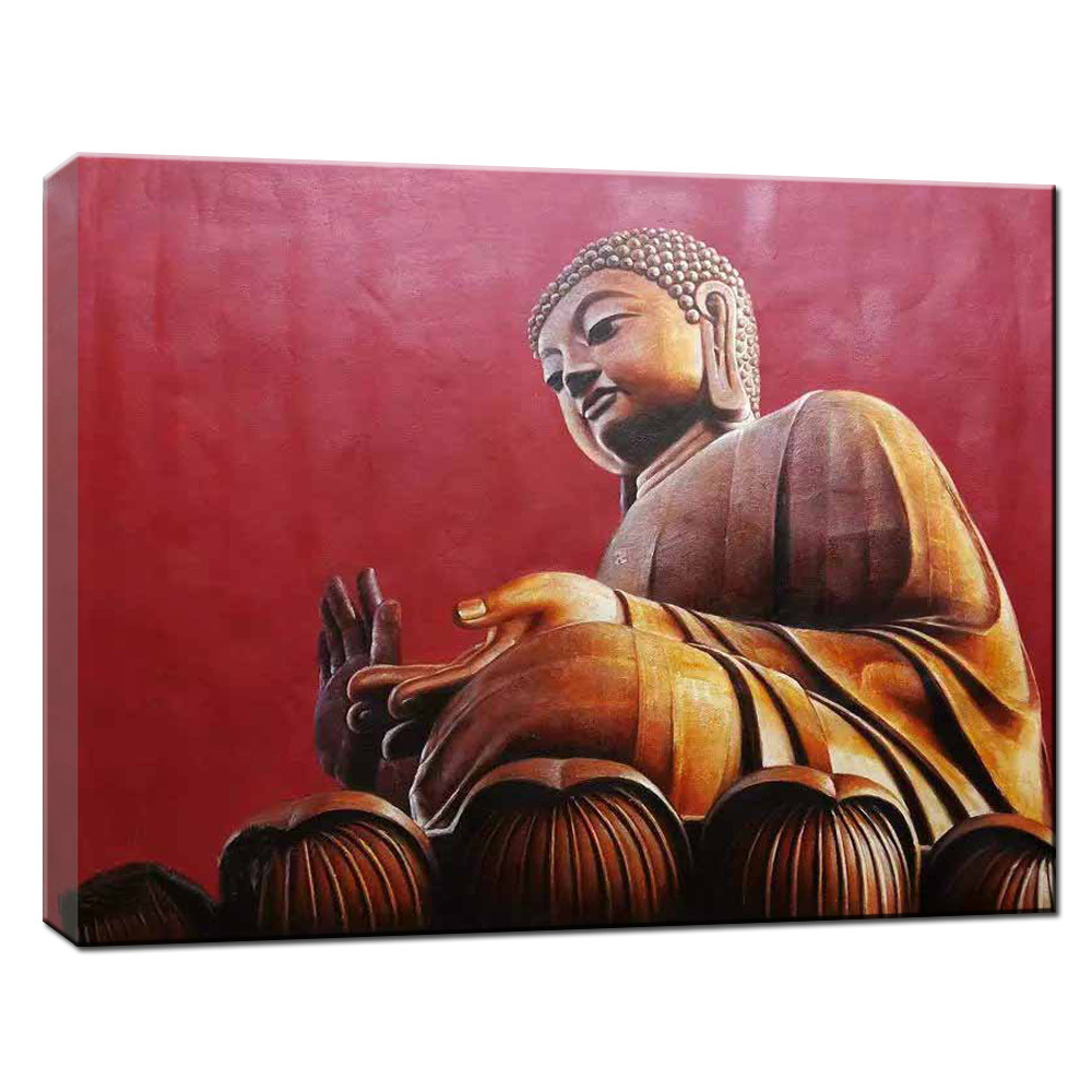 Buddhism Big Size Abstract Buddha Face Painting Wall Art Canvas Pictures For Living Room Cuadros Home Deco Religious Art