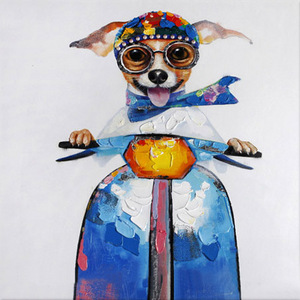 Pop art colorful dog animal canvas oil painting for living room home hotel cafe commercial modern Wall art Decoration