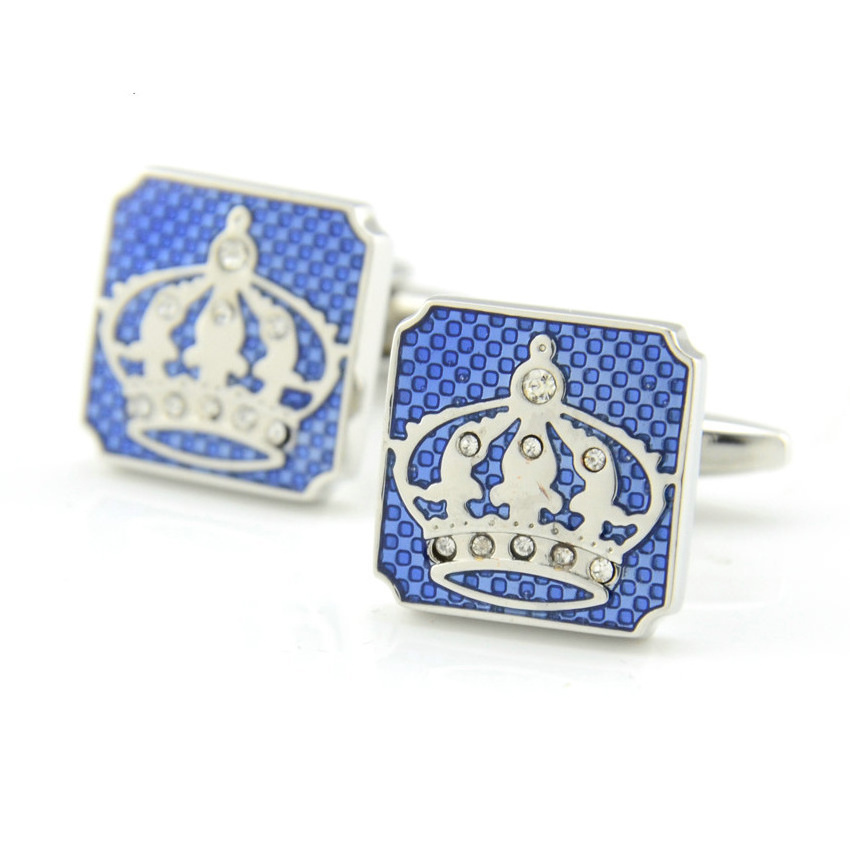 Unique Design Crown Cufflinks For Men Custom Logo Enamel Imperial Crown Cuff links For Men Decoration