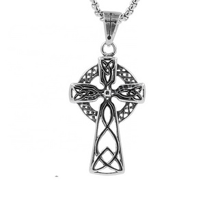 Factory direct sale Vintage gothic mens Latest Trendy stainless steel Celtic knot cross pendant