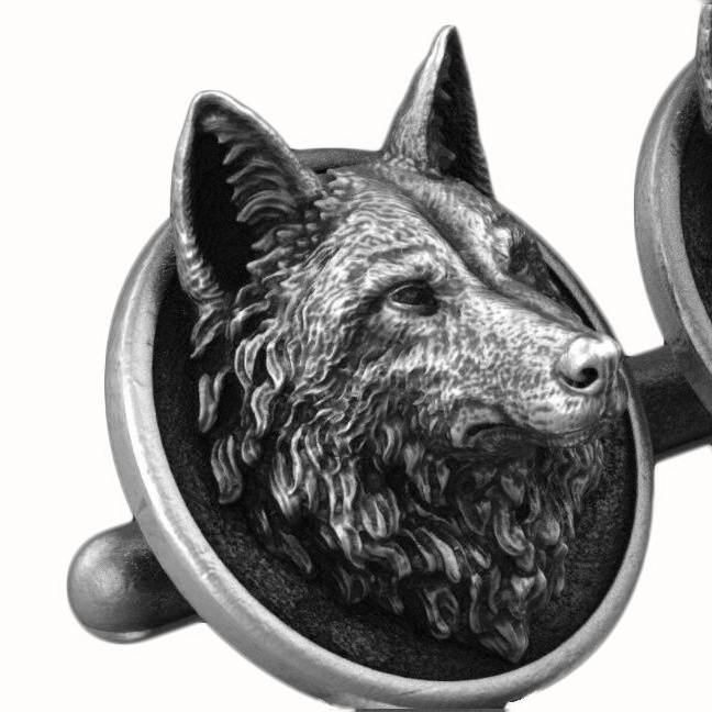 Mens Suit Shirt Personalised Design 3D Wolf Cufflinks for men wholesale