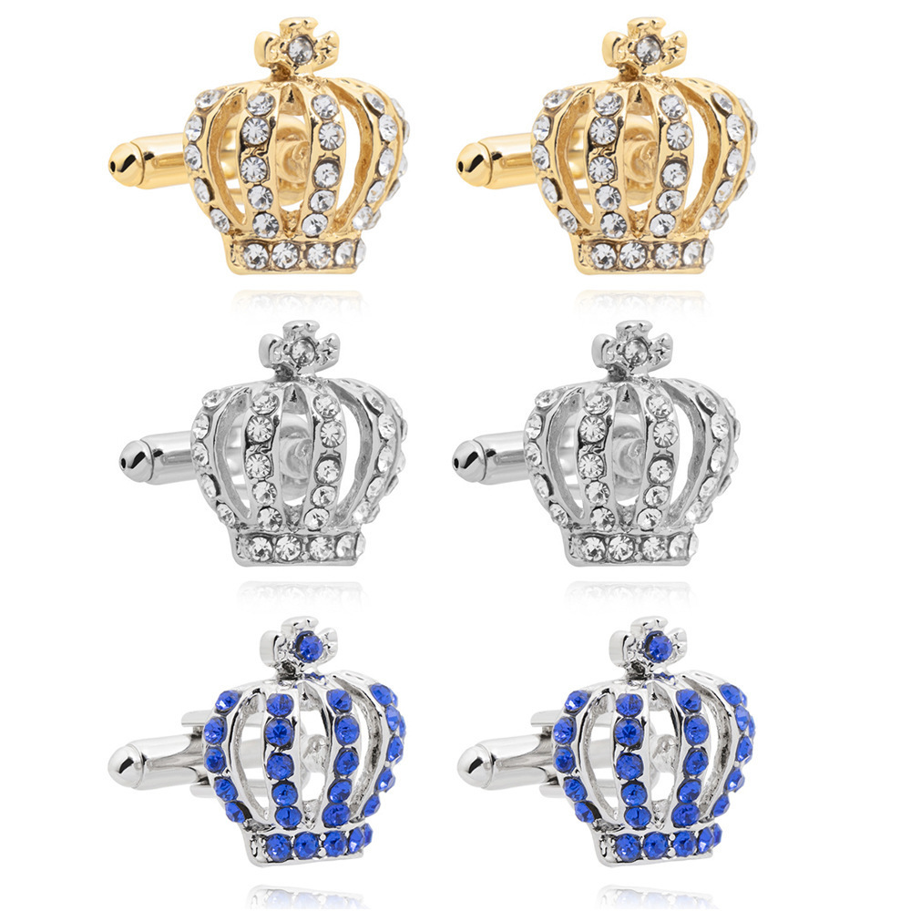 Unique Design Crown Cufflinks For Men Custom Logo Enamel Imperial Crown Cuff links For Men Decoration