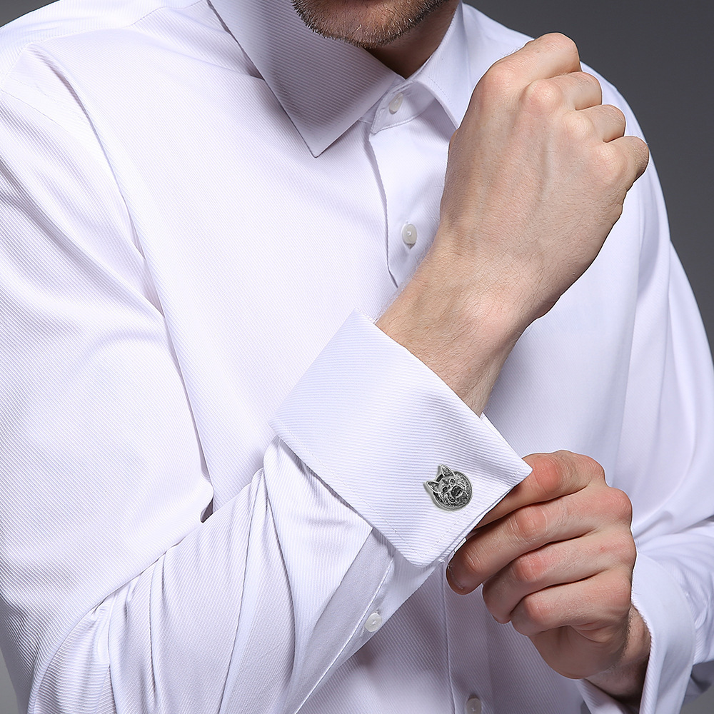 Mens Suit Shirt Personalised Design 3D Wolf Cufflinks for men wholesale