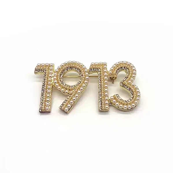 Sorority Accessories Delta Theta Rhinestone Pearl 1913 Brooch Sigma Greek Sorority Jewelry Dst Fraternity Gift Lapel Pin Brooch