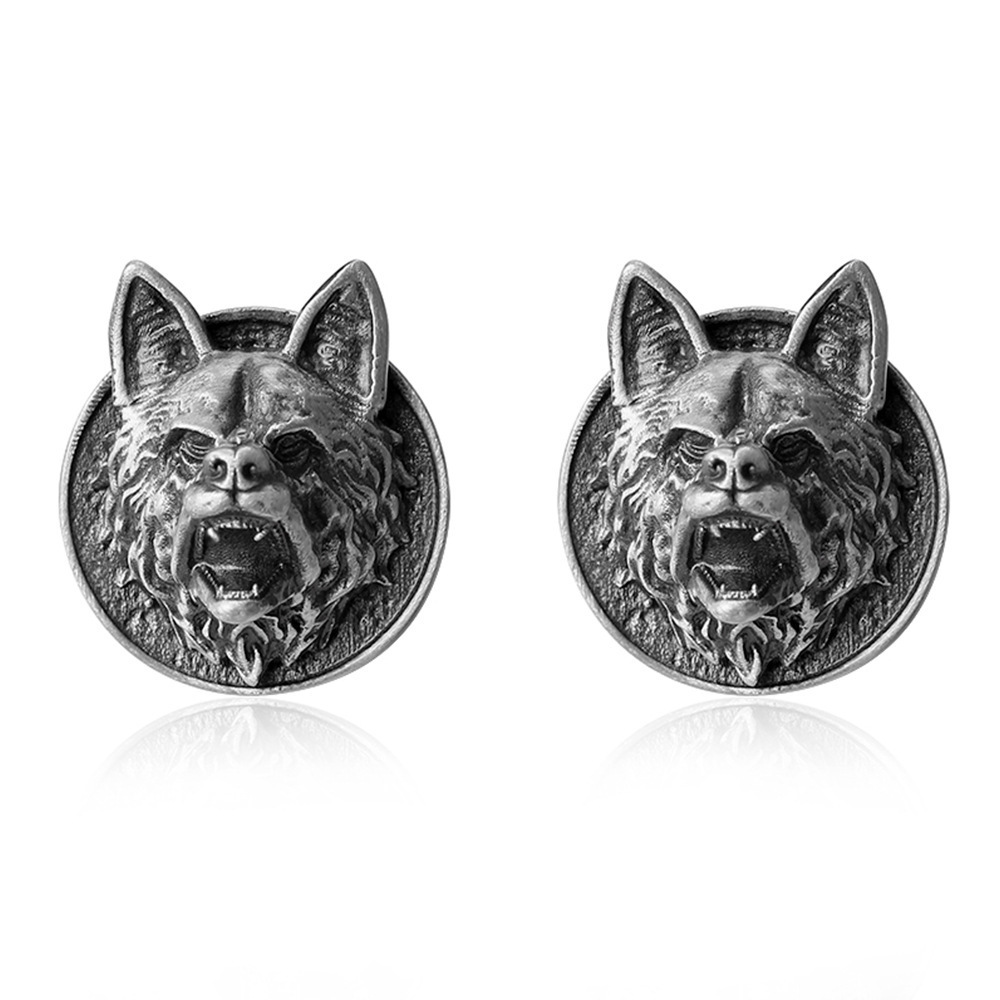 Mens Suit Shirt Personalised Design 3D Wolf Cufflinks for men wholesale