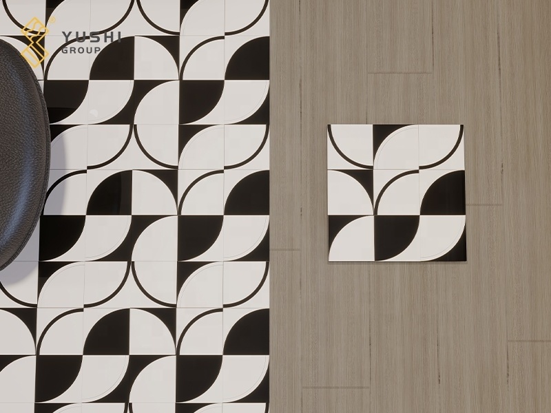 Yushi Group Mosaic high quality Marble Sichuan White+Black for kitchen backsplash hotel and flooring tile