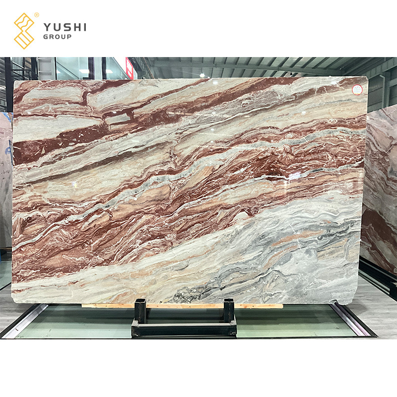 Yushi Group marble New Arrival Italy Monica Red Marble slabs used for  floors, walls, countertops, bathtubs, sinks