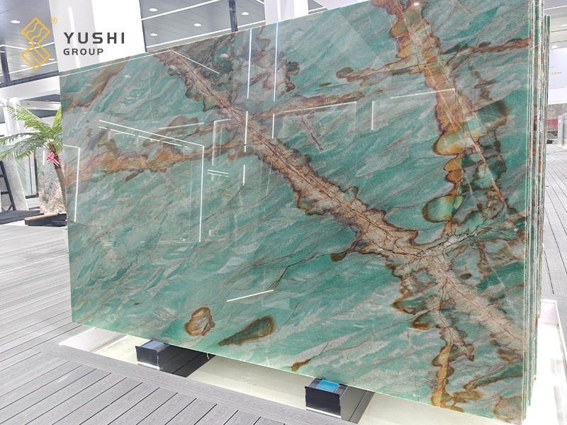 Yushi Group Marble natural stone Ibere Sauipe Quartzite for wall and flooring  Green artistic conception marble slabs