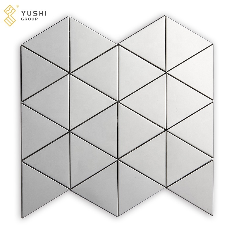 Yushi Group scientific and technological Sliver triangle Stainless Steel bathroom flooring decoration metal mosaic