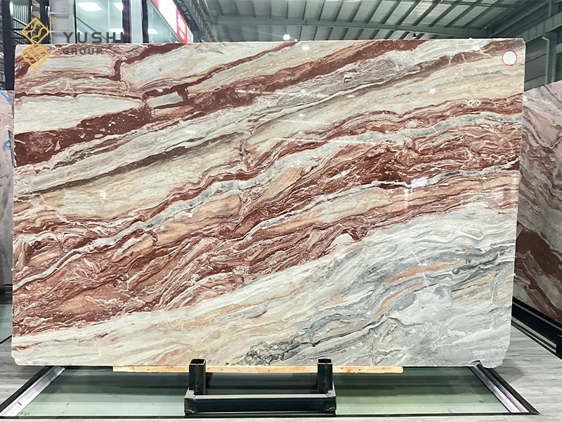 Yushi Group's New Arrival Italy Monica Red Marble Slabs for Floors Walls Countertops Bathtubs Sinks