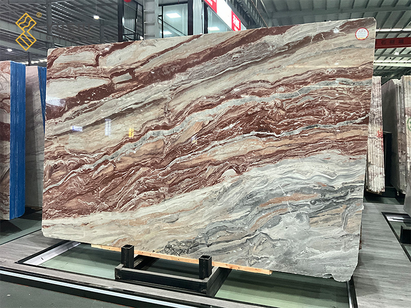 Yushi Group marble New Arrival Italy Monica Red Marble slabs used for  floors, walls, countertops, bathtubs, sinks