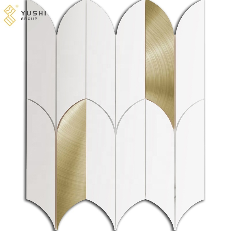 Yushi Group popular mosaic Marble Royal White+Aluminum for mosaic tile kitchen backsplash subway brick tile