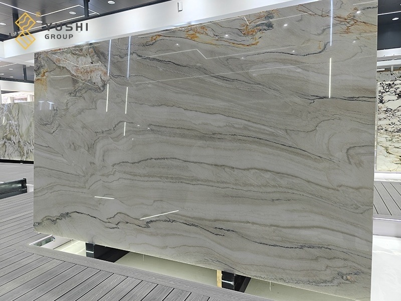 Yushi Group mable slabs Fusion Gold Quartzite for wall and flooring gold quartzite slabs