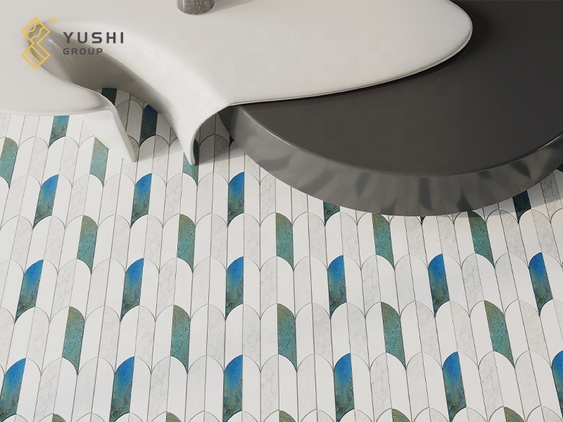 Yushi Group popular mosaic Marble Royal White+Aluminum for mosaic tile kitchen backsplash subway brick tile