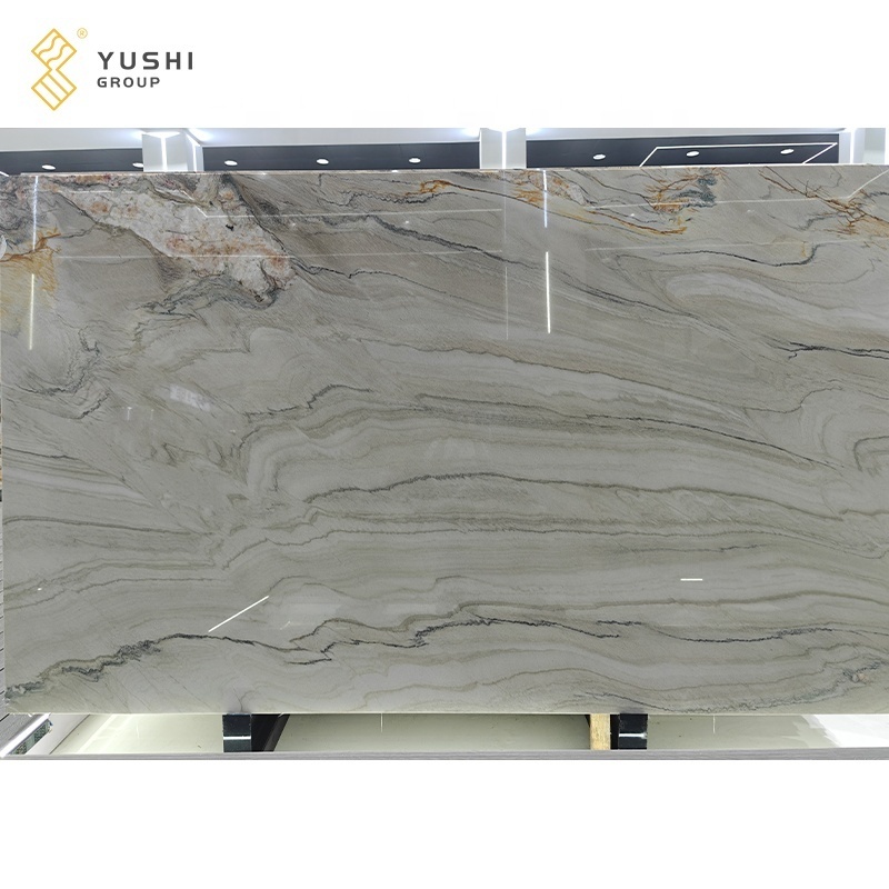 Yushi Group mable slabs Fusion Gold Quartzite for wall and flooring gold quartzite slabs