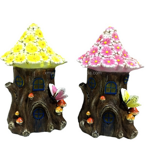 Garden decor resin mushroom design with solar light, resin solar product