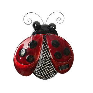 Glass Garden Ladybug hanging wall solar light decoration