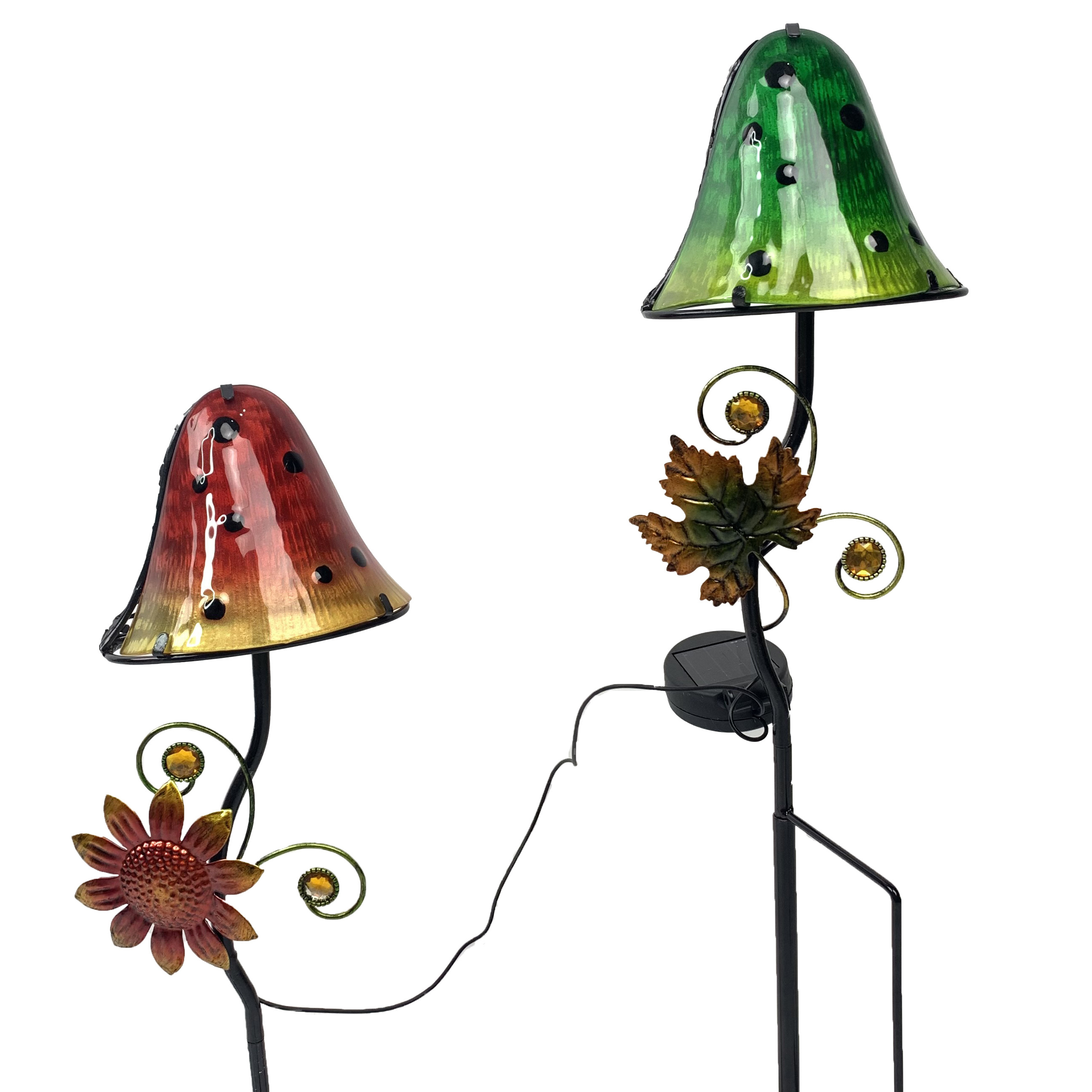 Metal mushroom lawn light led garden solar path lighting