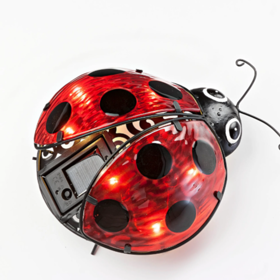 Outdoor Home Garden Decor Solar Led Ladybug Lights for Path