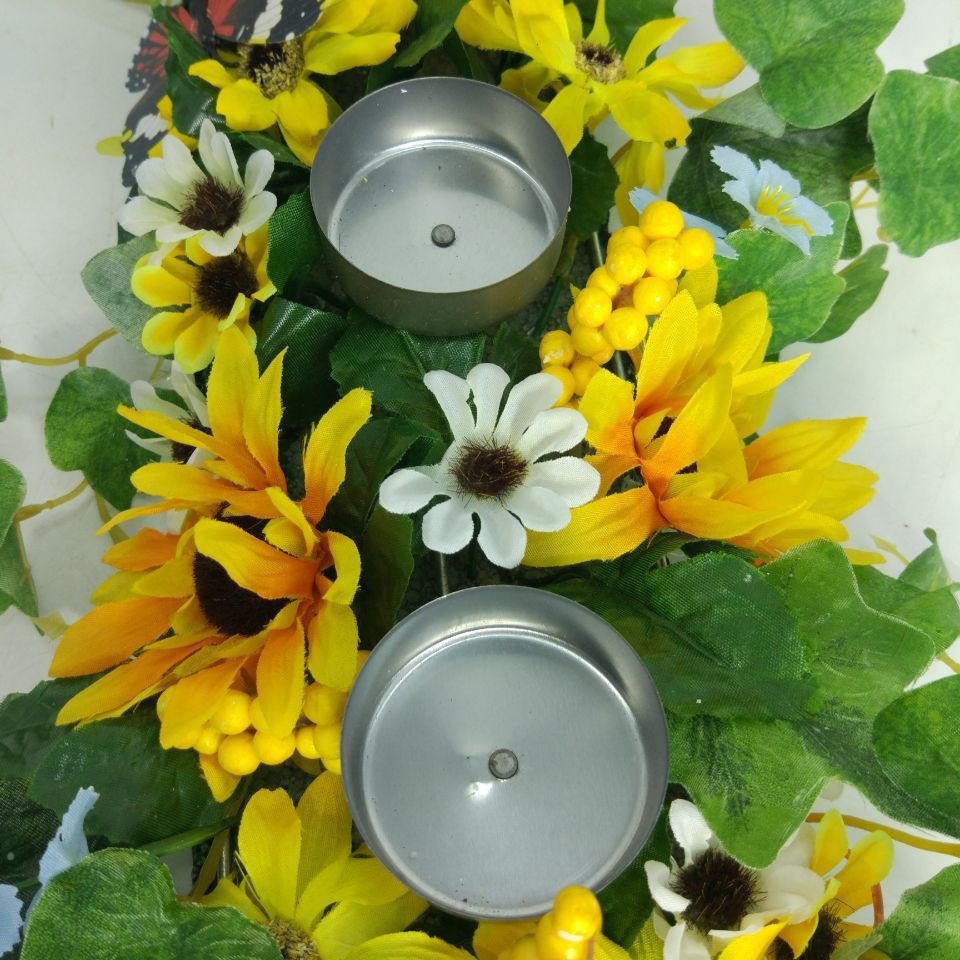 Craft Home Decoration Sunflower Daisy Centerpiece Candle Holder