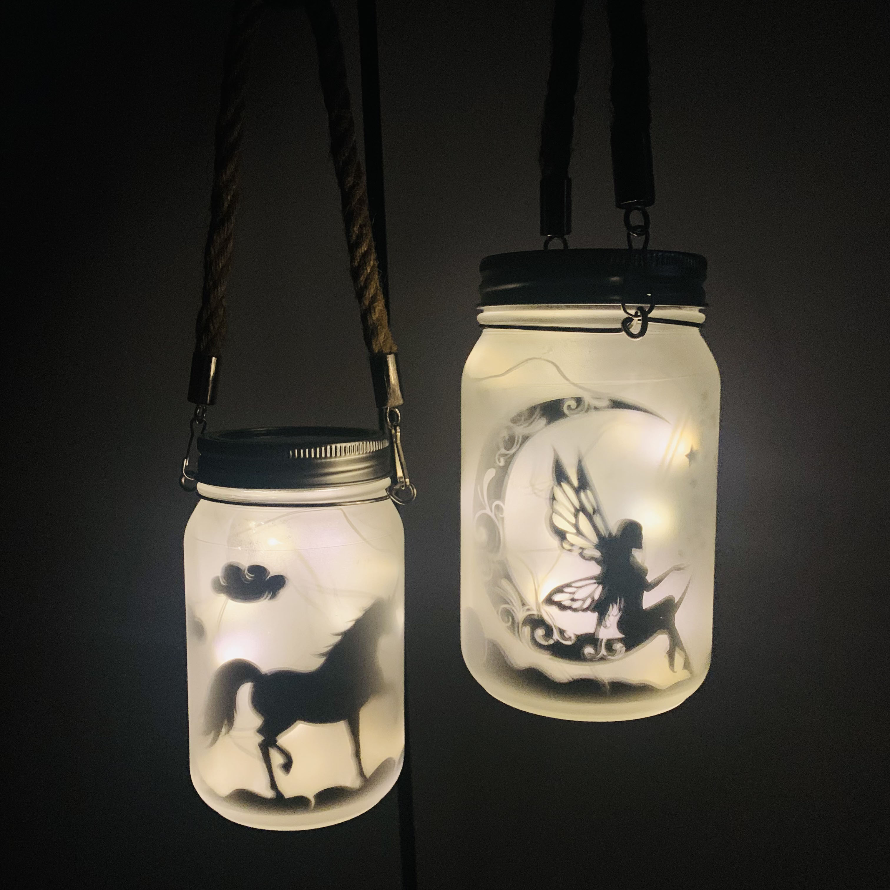 Outdoor Bottle fairy glass jar solar LED Hanging String Light