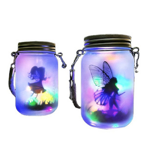 Outdoor Bottle fairy glass jar solar LED Hanging String Light