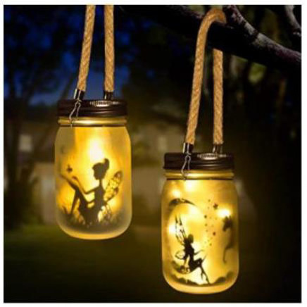 Outdoor Bottle fairy glass jar solar LED Hanging String Light