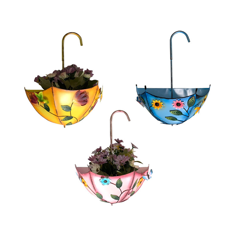 hanging Metal umbrella Decoration Planter Flower Pot