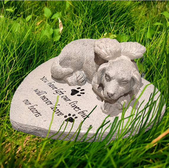 Outdoor polyresin pet Decoration Memorial Garden Stone