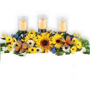 Craft Home Decoration Sunflower Daisy Centerpiece Candle Holder