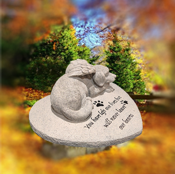 Outdoor polyresin pet Decoration Memorial Garden Stone