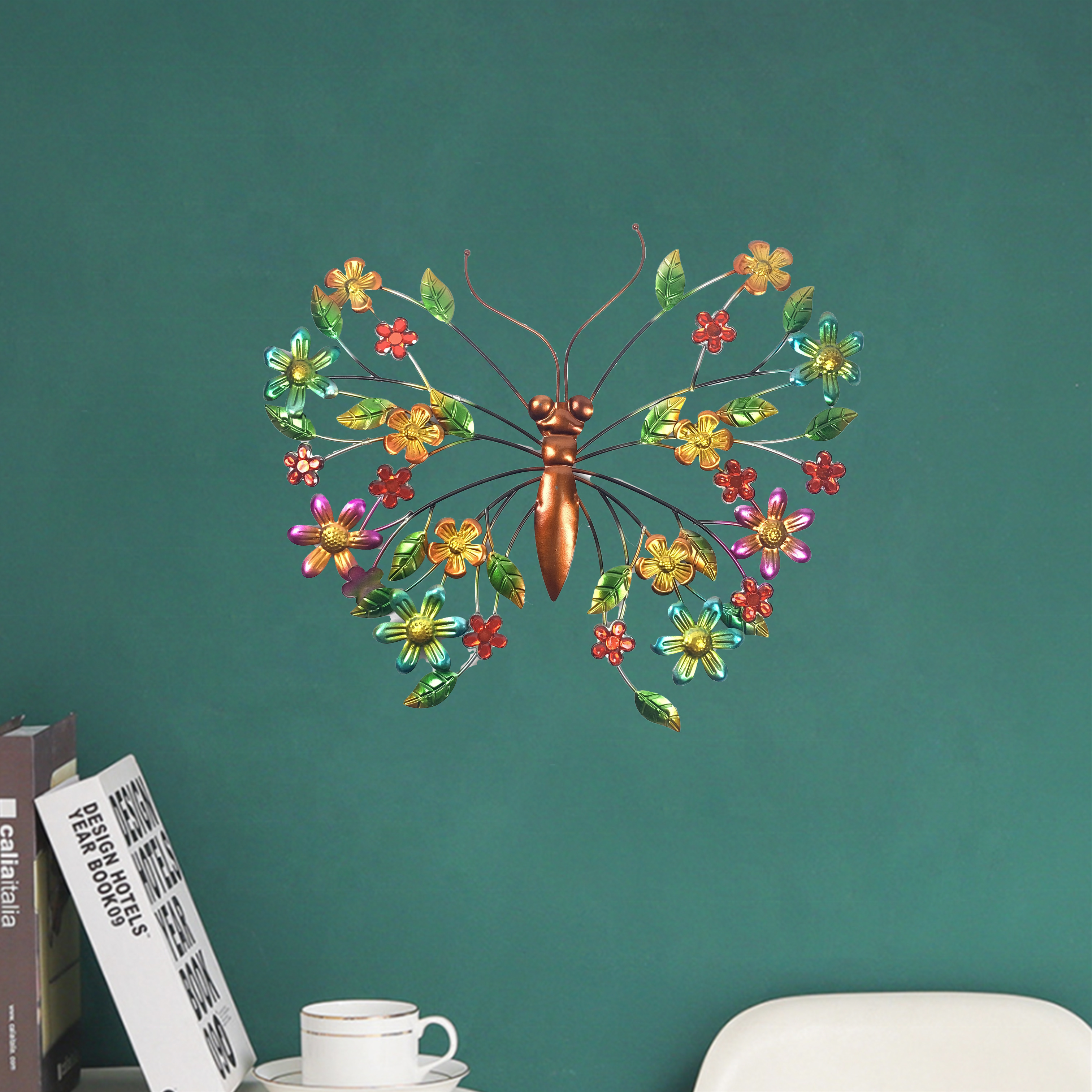 garden ornament Metal Butterfly Sculpture Hanging Wall art Decoration