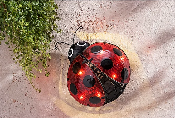 Outdoor Home Garden Decor Solar Led Ladybug Lights for Path