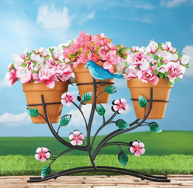 bird Decorative Multiple metal flower planter pot holder Plant Stand