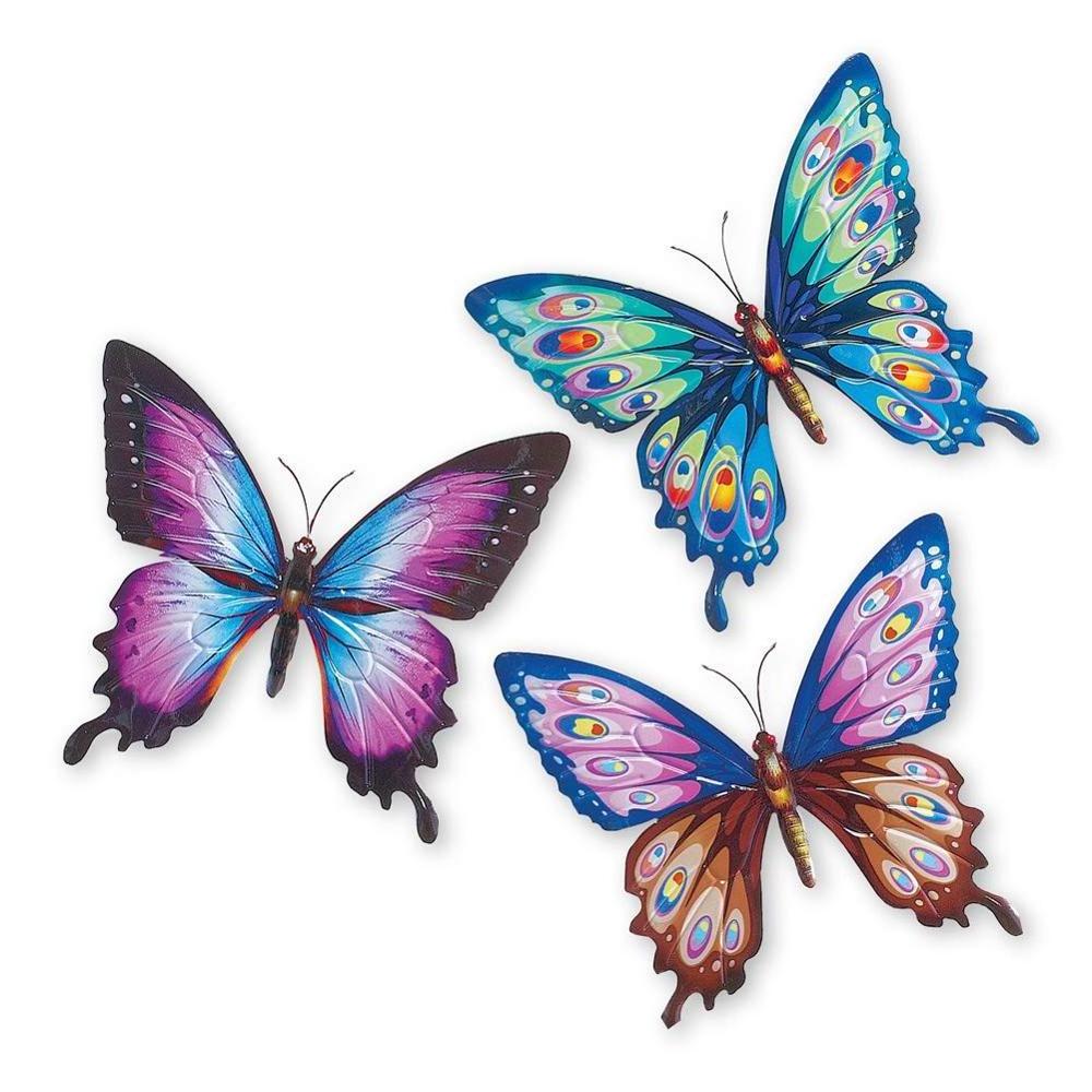 Set of 3 Metal Butterfly Sculpture Metal Wall art Decoration